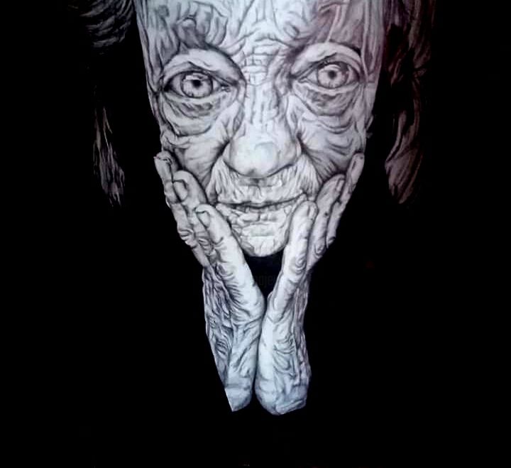 Dibujo titulada "abuela-retrato.jpg" por Ianire Garro Luque, Obra de arte original, Bolígrafo