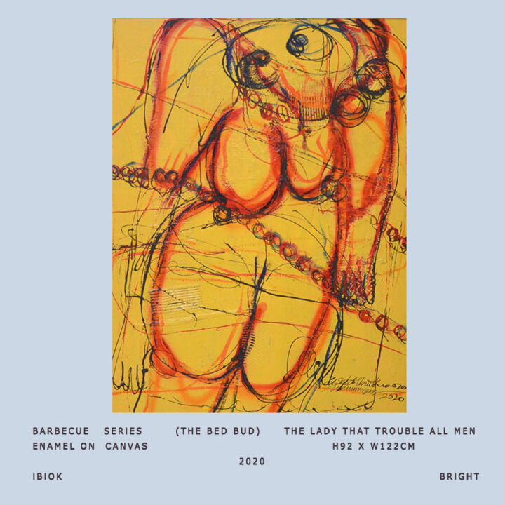 "Barbecue Series (Th…" başlıklı Tablo Ibiok Bright Signature Art Gallery tarafından, Orijinal sanat, Emaye