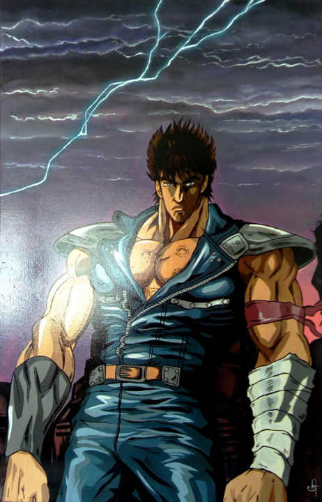 Pittura intitolato "kenshiro hokuto no…" da Guillaume Troumelen, Opera d'arte originale, Acrilico