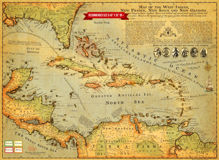 Arte digitale intitolato "Vintage West Indies…" da Florin, Opera d'arte originale, Lavoro digitale 2D