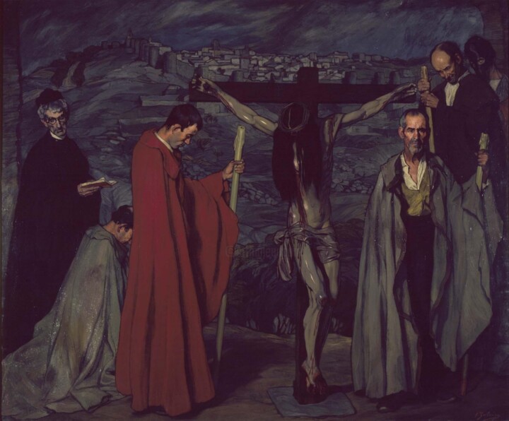 Peinture intitulée "Le Christ du sang" par Ignacio Zuloaga, Œuvre d'art originale, Huile