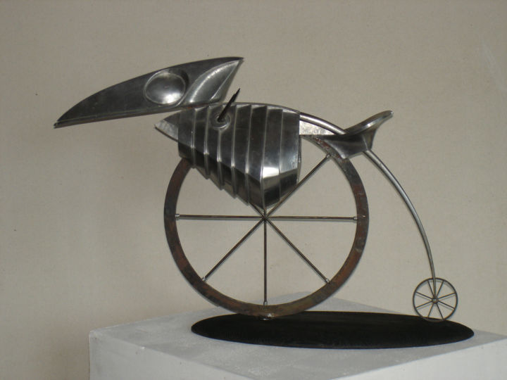 Scultura intitolato "птица Эго" da Igor Fetisov, Opera d'arte originale, Metalli