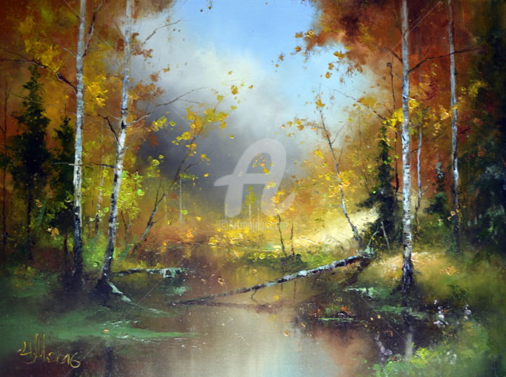 Painting titled "Autumn jazz" by Igor Medvedev, Original Artwork, Oil
