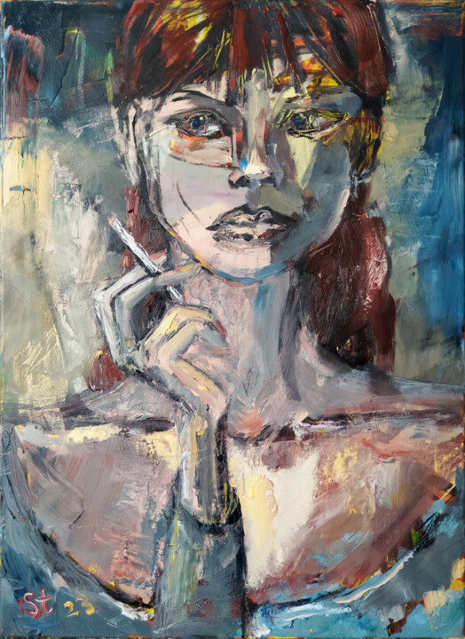 Malarstwo zatytułowany „Jackie portrait” autorstwa Igor Studenikin (iSt), Oryginalna praca, Olej