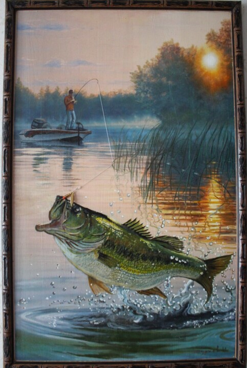 Malarstwo zatytułowany „Рыбалка 5” autorstwa Игорь Сурков, Oryginalna praca, Olej