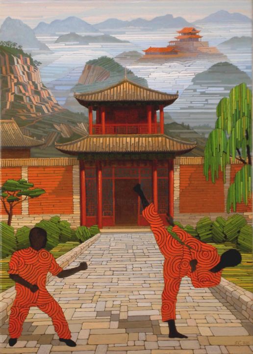 Peinture intitulée "Kung Fu" par Igors Gengeris, Œuvre d'art originale, Huile