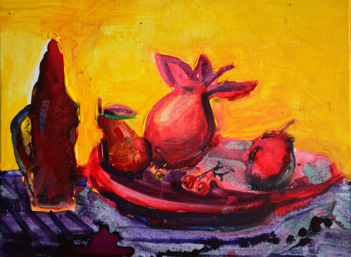 Pintura titulada "Fruits from the gar…" por Ihor Melnyk, Obra de arte original, Acrílico