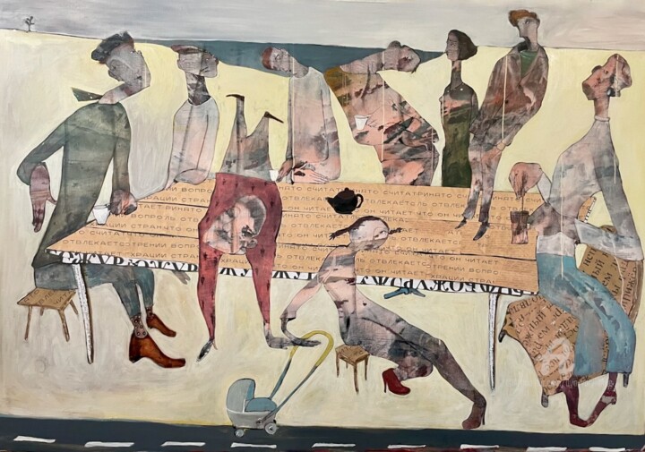 Malerei mit dem Titel "The Table of Life" von Ilya Volykhine, Original-Kunstwerk, Öl