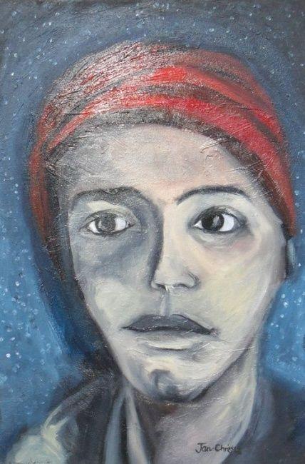 Painting titled "Maria" by Jan-Chris Cilliers, Original Artwork, Oil