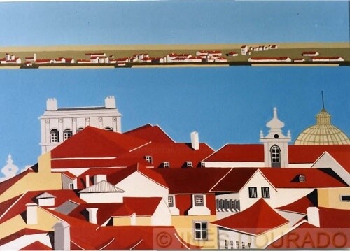 Malerei mit dem Titel "Lisboa I (Lisbon)" von Inês Dourado, Original-Kunstwerk, Andere