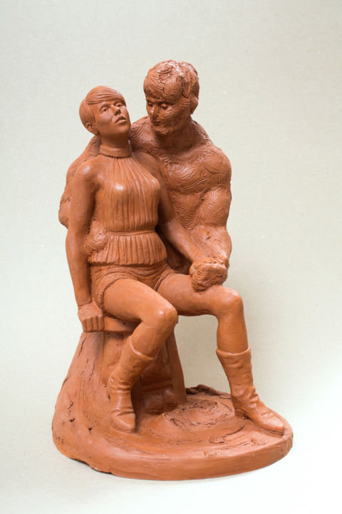 Escultura intitulada "Zeus and Io" por Bostjan Novak, Obras de arte originais, Terracota