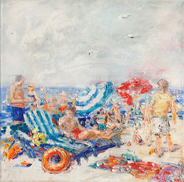 Painting titled "Vacations" by Inga Jurane, Original Artwork, Oil