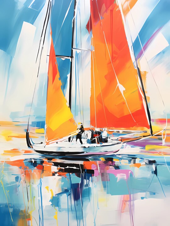 Digital Arts titled "Sailor's Horizon" by Inga Savina, Original Artwork, AI generated image