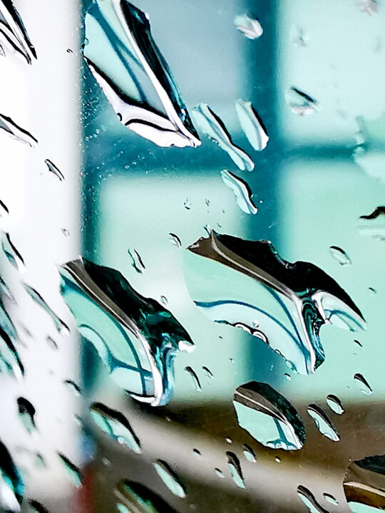 Fotografia intitolato "Raindrops reflect g…" da Ingrid Blaurock, Opera d'arte originale, Fotografia digitale