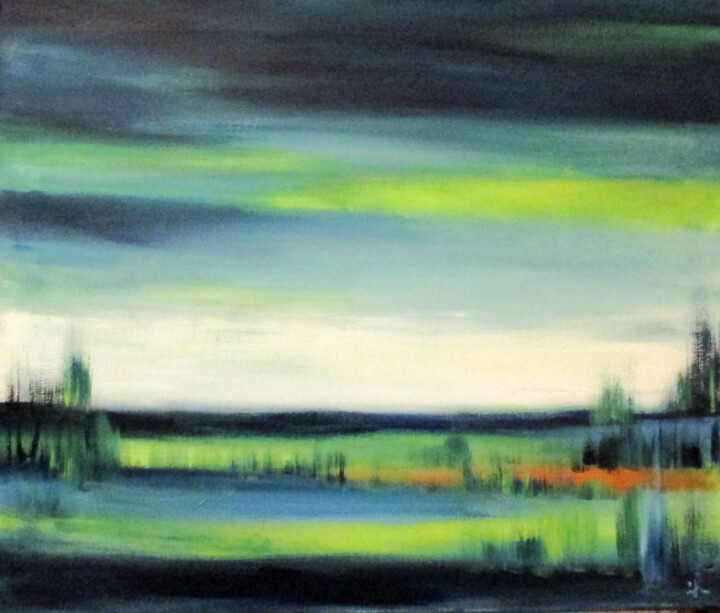 Pittura intitolato "Via Il Fiume, Lands…" da Ingrid Knaus, Opera d'arte originale, Olio