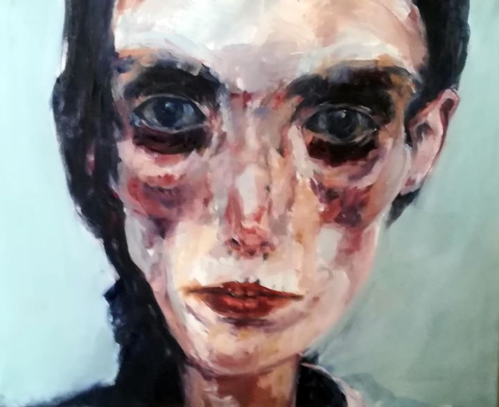 Schilderij getiteld "anorexia" door Ingrid Joris, Origineel Kunstwerk, Olie