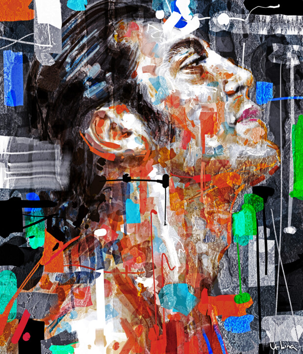 Grafika cyfrowa / sztuka generowana cyfrowo zatytułowany „Javier Bardem” autorstwa Iñigo Urbina, Oryginalna praca, Malarstwo…
