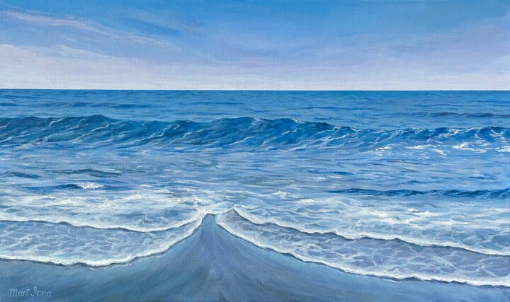 제목이 "Ocean beach"인 미술작품 Inna Martynenko로, 원작, 아크릴 나무 들것 프레임에 장착됨