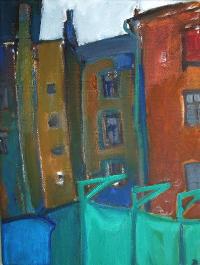 Painting titled "La maison a démolir." by Inna Skliarevskaia, Original Artwork