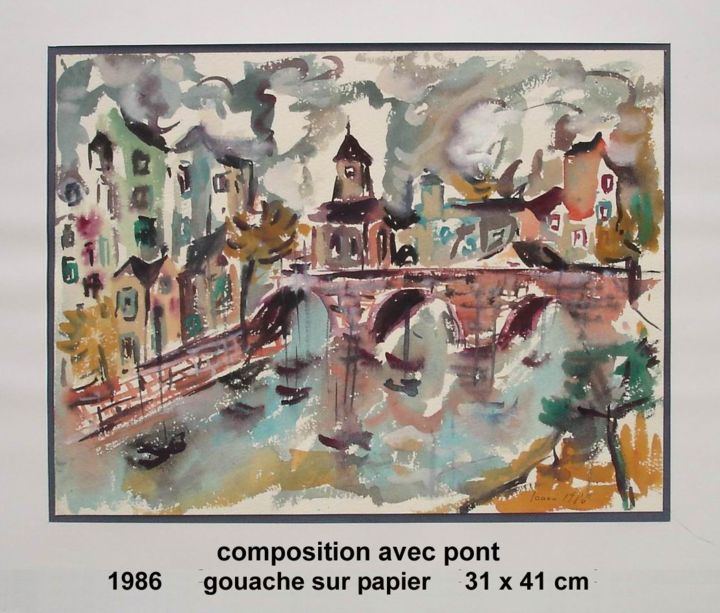 Peinture intitulée "composition avec po…" par Ioana, Œuvre d'art originale, Autre