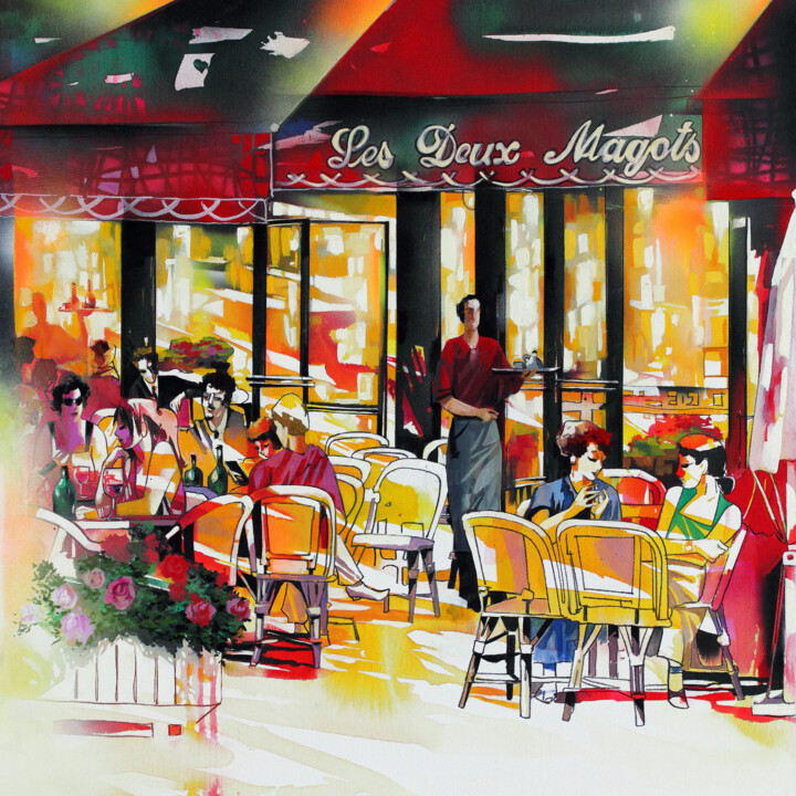 Картина под названием "Cafe Paris 2, limit…" - Ira Tsantekidou, Подлинное произведение искусства, Другой