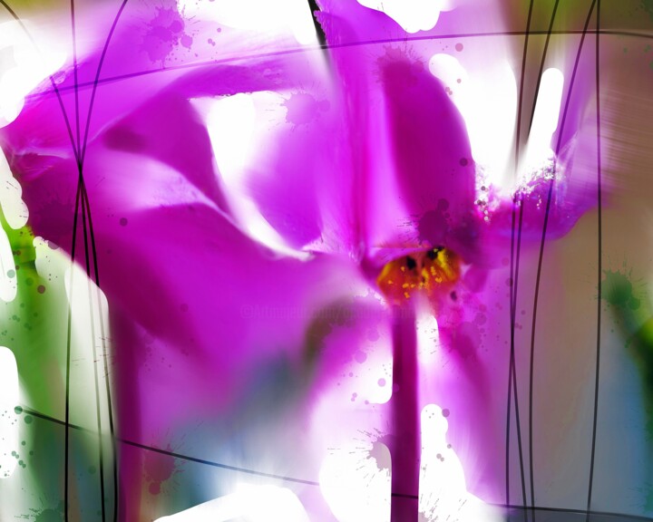 Malerei mit dem Titel "Flower 44" von Ira Tsantekidou, Original-Kunstwerk, Digitale Malerei