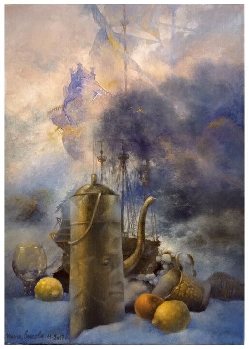 Pintura titulada "Flying Dutchman" por Irene Vlassova, Obra de arte original, Oleo