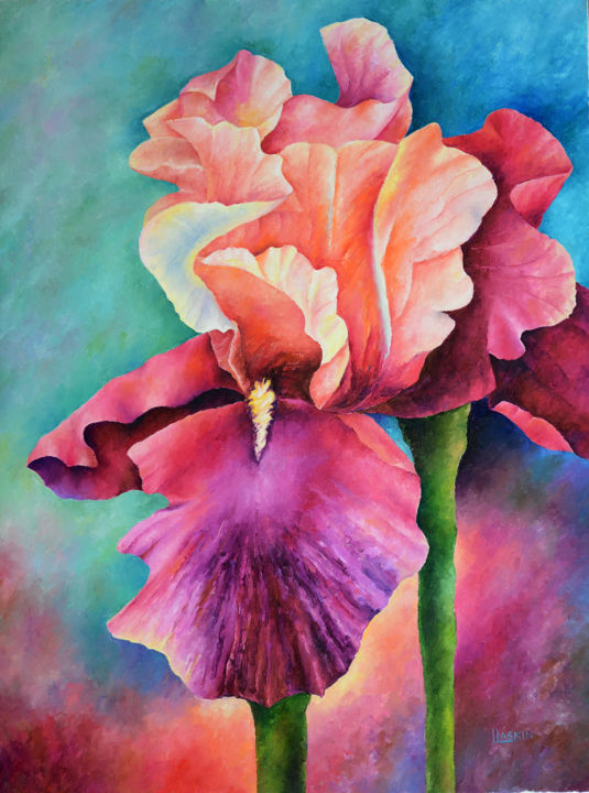 Peinture intitulée "Iris" par Irina Laskin, Œuvre d'art originale, Huile