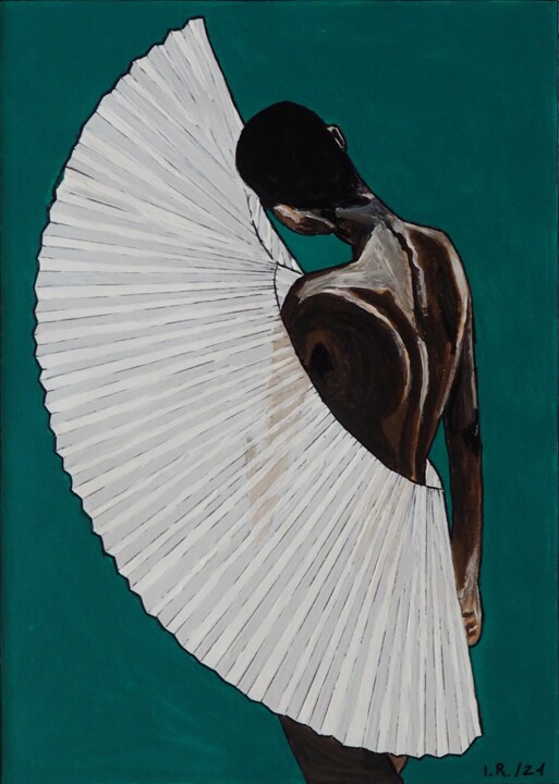 Peinture intitulée "White Butterfly" par Irina Reitz, Œuvre d'art originale, Acrylique