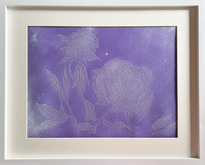 Schilderij getiteld "Peony Violet flower…" door Iryna Antoniuk (IRENA TONE), Origineel Kunstwerk, Acryl