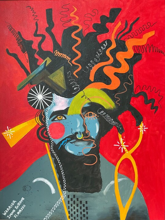 Pintura intitulada "Warrior" por Iryna Splinka, Obras de arte originais, Óleo