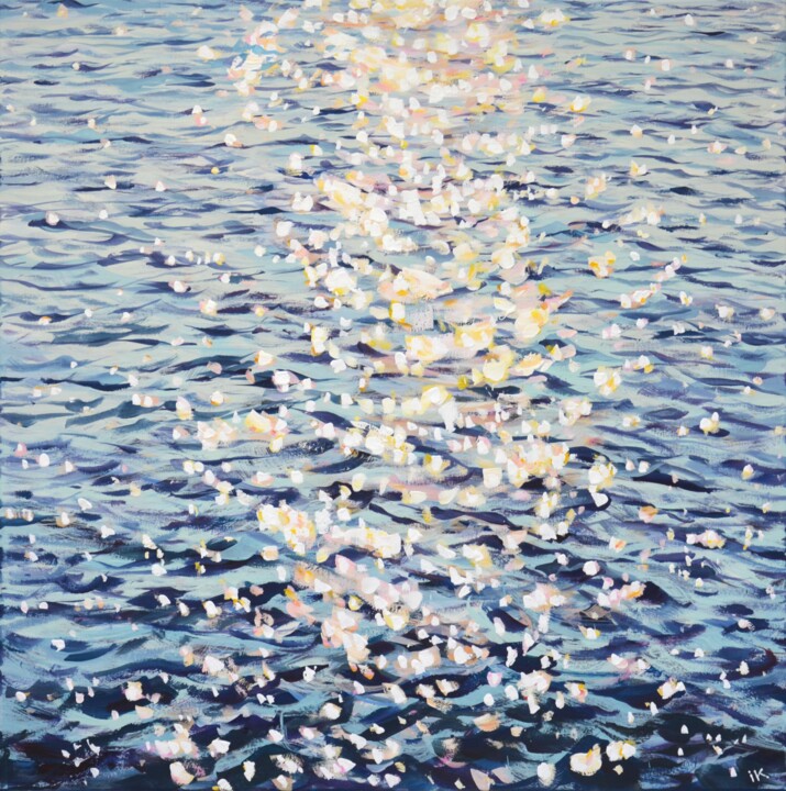 Malarstwo zatytułowany „light. Water.” autorstwa Iryna Kastsova, Oryginalna praca, Akryl Zamontowany na Drewniana rama noszy