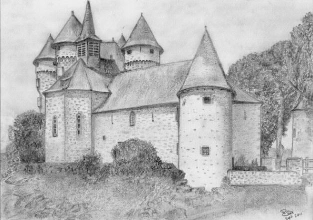 Chateau De Val Dessin Par Isabelle Deligne Artmajeur