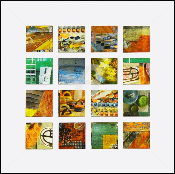 Collages titled "sphères colorées" by Isabel Kehr, Original Artwork