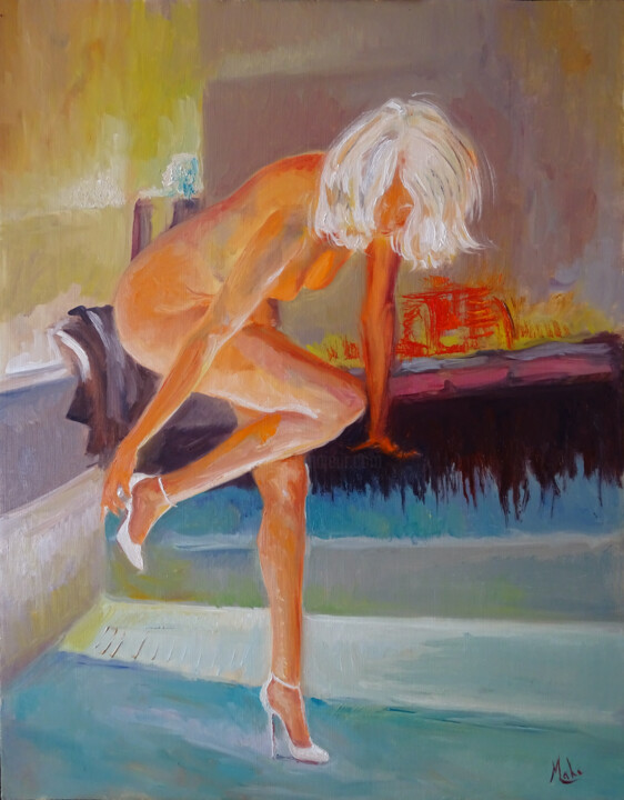 Картина под названием "👠Les jolies chaussu…" - Isabel Mahe, Подлинное произведение искусства, Масло