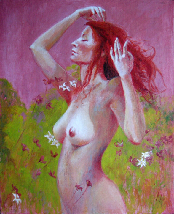 Pintura titulada "La Valse de Fleurs" por Isabel Mahe, Obra de arte original, Acrílico Montado en Bastidor de camilla de mad…
