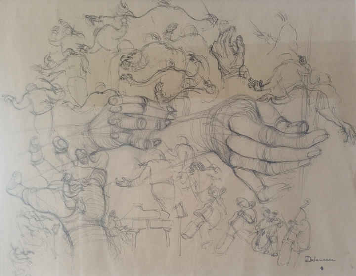 Dibujo titulada "PLEYEL" por Isabelle Delamarre, Obra de arte original, Otro
