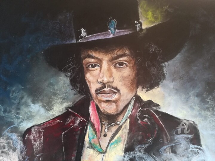 "Jimmy Hendrix" başlıklı Resim Isabelle Derangere tarafından, Orijinal sanat, Pastel