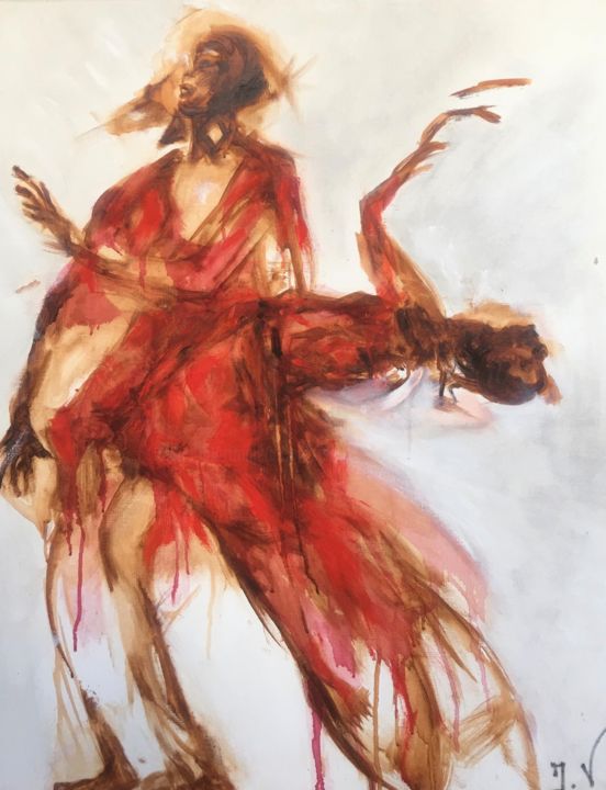 Pintura titulada "El baile del amor" por Isabelle Verdenne, Obra de arte original, Oleo