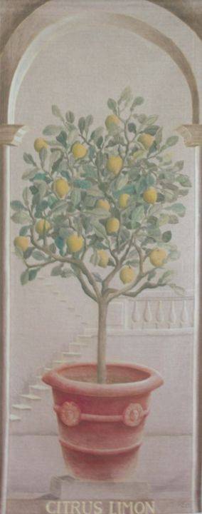 Malarstwo zatytułowany „Citrus limon” autorstwa Isabelle Molinard, Oryginalna praca, Inny