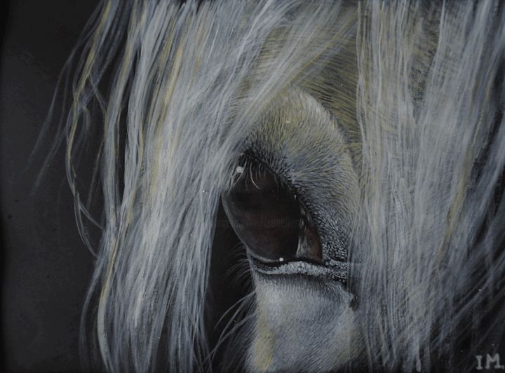 Картина под названием "Horse n°4" - Isabelle Molinard, Подлинное произведение искусства, Акрил