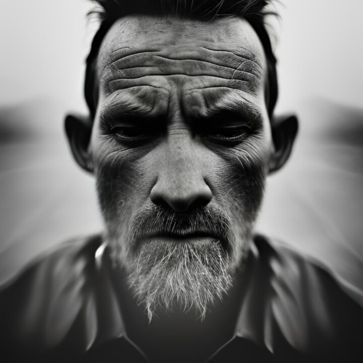 Digital Arts titled "B&W Facex7" by Isra, Original Artwork, Digital Photography