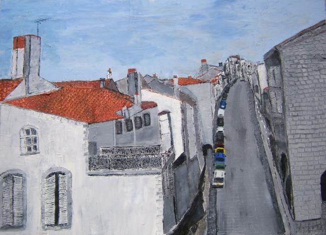 Peinture intitulée "Une rue de LA ROCHE…" par Israel Eden, Œuvre d'art originale