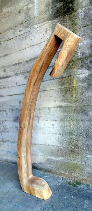 Sculpture titled "INCHINO" by Ivan Fabani, Original Artwork, Wood