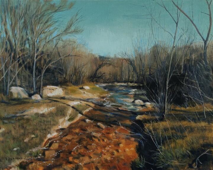 Malerei mit dem Titel "April stream" von Ivan Ormanzhi, Original-Kunstwerk, Öl