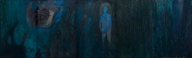 Картина под названием "Blue Rain" - Ivan Ivanovic, Подлинное произведение искусства, Масло