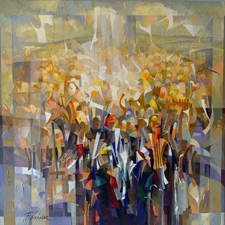Malerei mit dem Titel "Иерусалим" von Izik Fleisheker, Original-Kunstwerk, Acryl