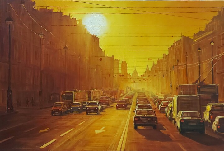 Ζωγραφική με τίτλο "Oil painting Sunny…" από Юлия Муравейникова, Αυθεντικά έργα τέχνης, Λάδι Τοποθετήθηκε στο Ξύλινο φορείο…