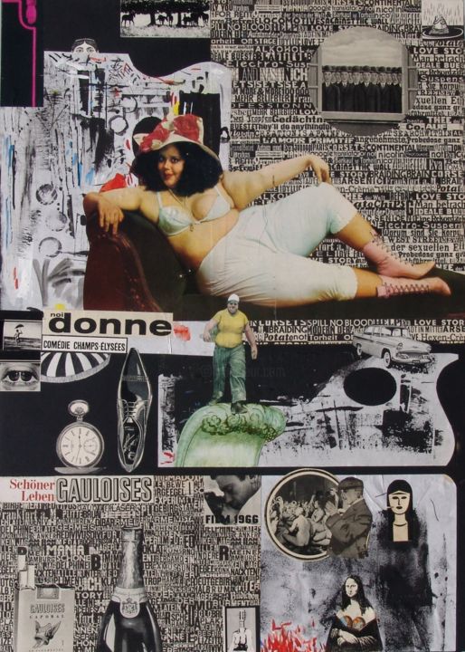 Collages intitulée "Donna e mobile" par Jaroslav Seibert, Œuvre d'art originale