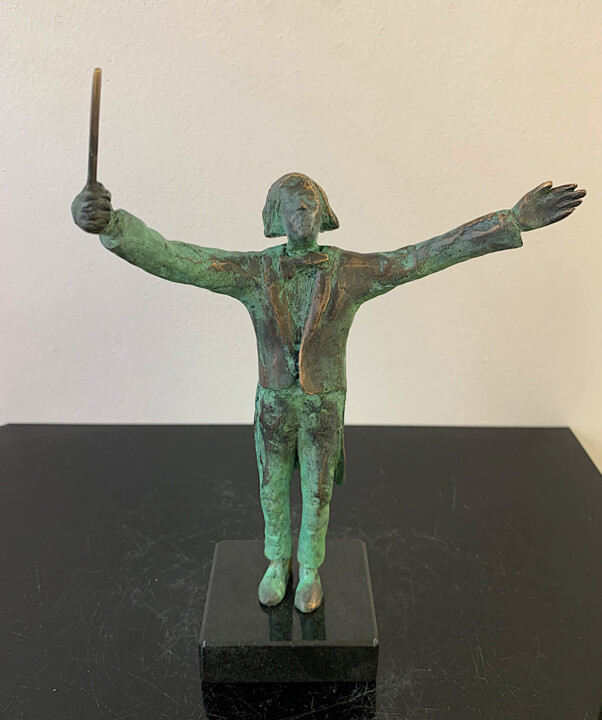 Rzeźba zatytułowany „Dirigent” autorstwa Jacek Cholewa, Oryginalna praca, Brąz